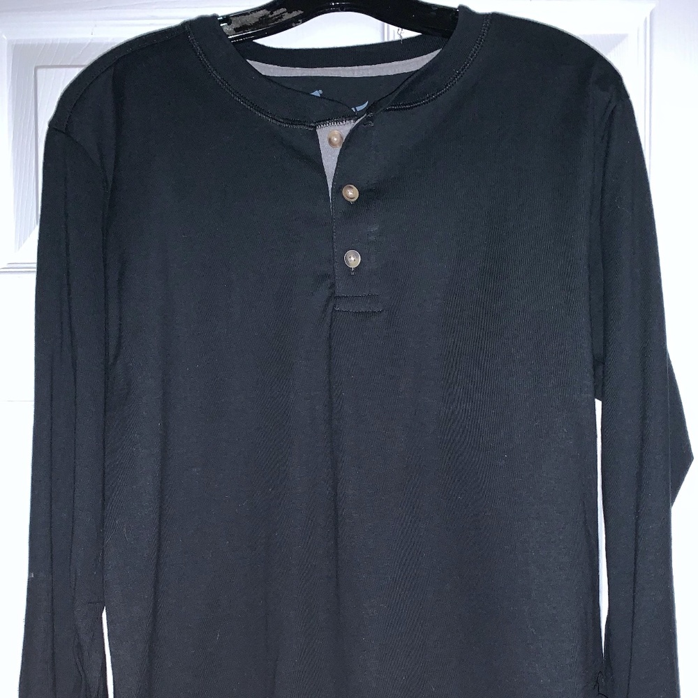 Hanes Beefy T Henley • Navy Blue